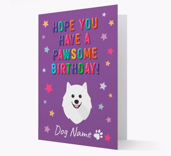 Personalised Card 'Hope You Have A Pawesome Birthday' with {breedCommonName} Icon